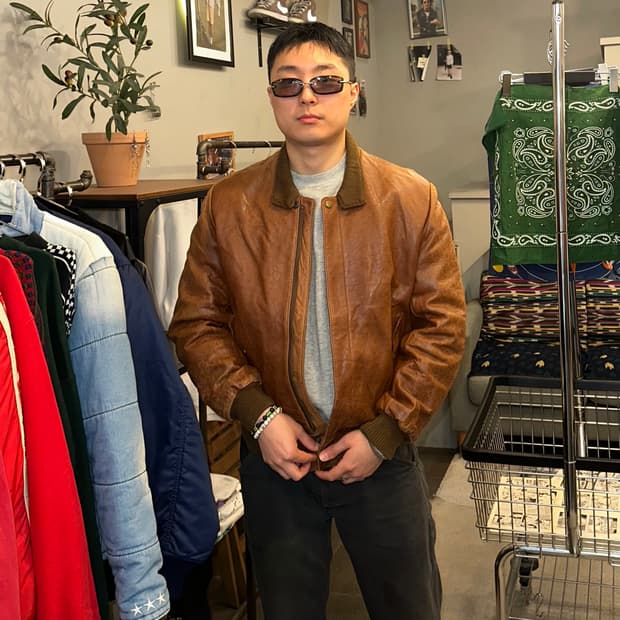 80-90’s London Fog real leather aged jac