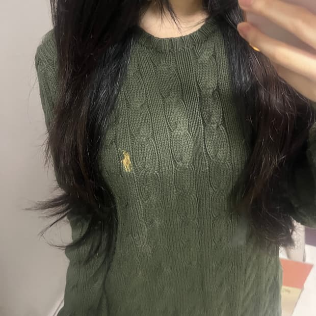 빈티지 폴로 꽈배기 니트