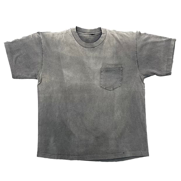 90s Vintage Sun Faded Blank Pocket Tee