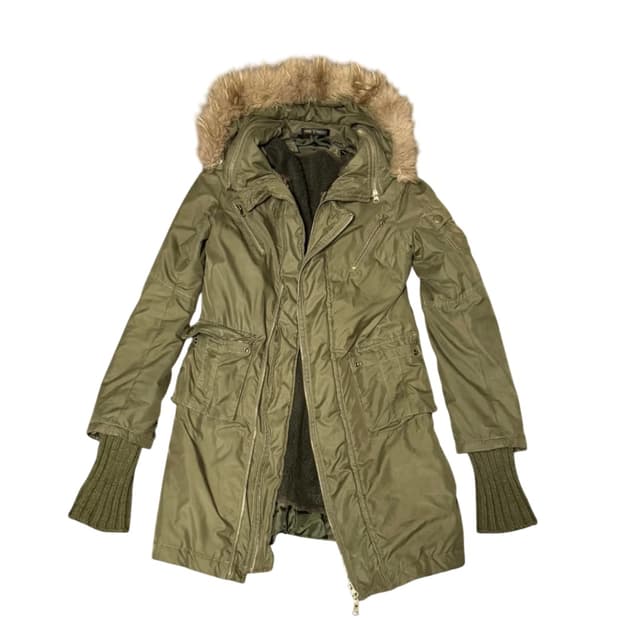 00s Style Khaki Long Jacket