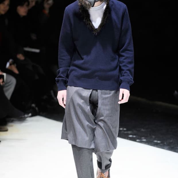 꼼데가르송 옴므 플러스 퍼 도킹 니트 탑