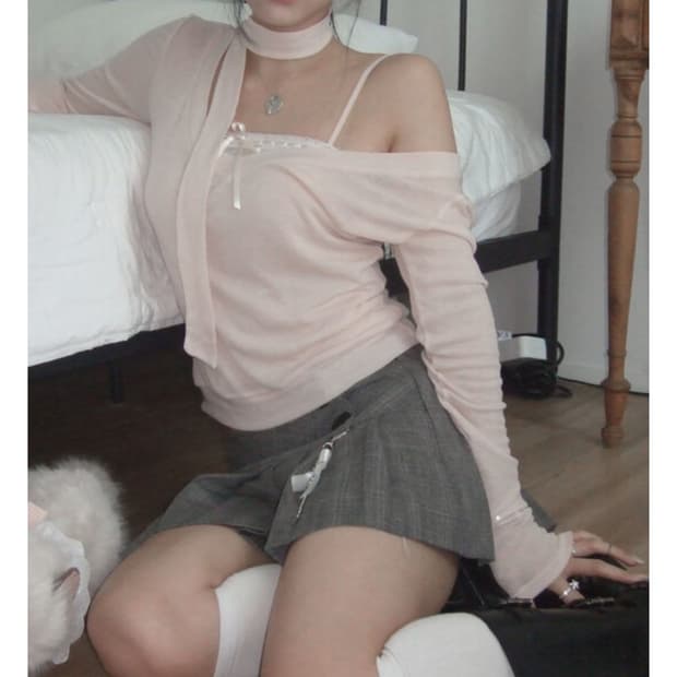 First love set (나시/v넥/스카프 세트)