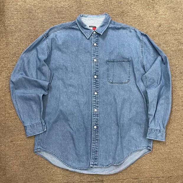 (XL) 90s Tommy 올드 타미 데님 셔츠