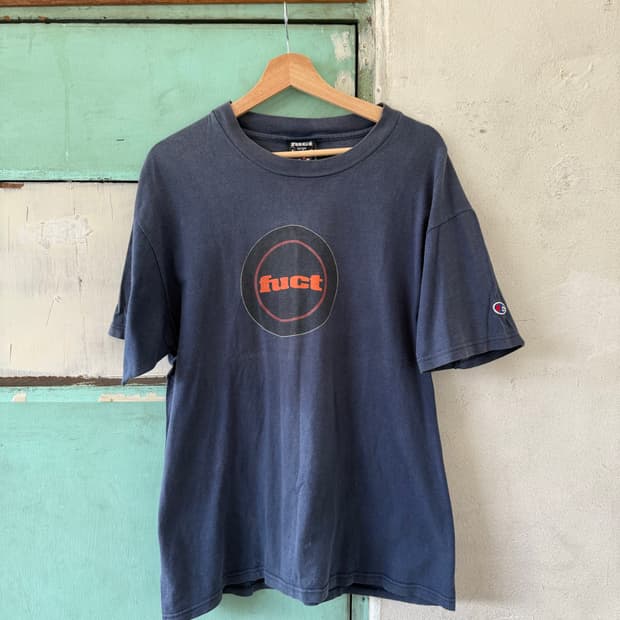 90s Fuct x Champion 써클 로고 티셔츠