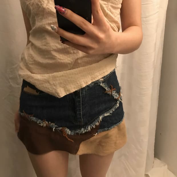 JPN Vintage 갸루 웨스턴 데님 초미니스커트