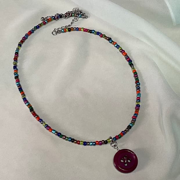 단추 포인트 목걸이