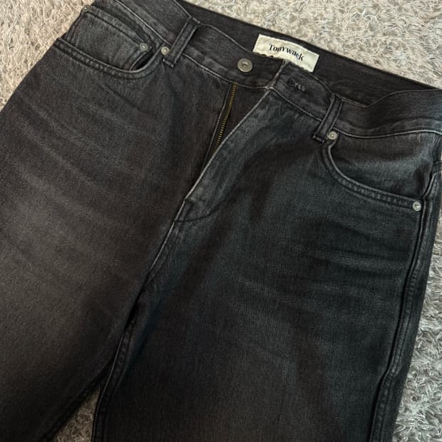 토니웩 Flare Cut Denim Jeans washed black
