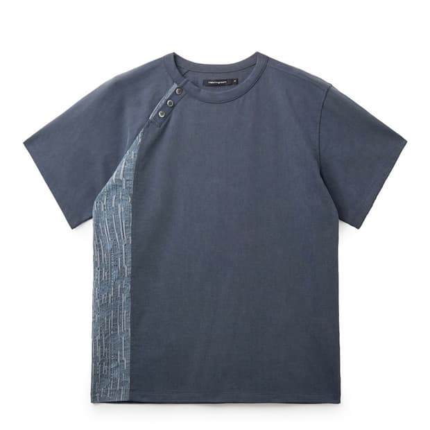 해칭룸 Curved Henley Neck Tee Blue 3사이즈