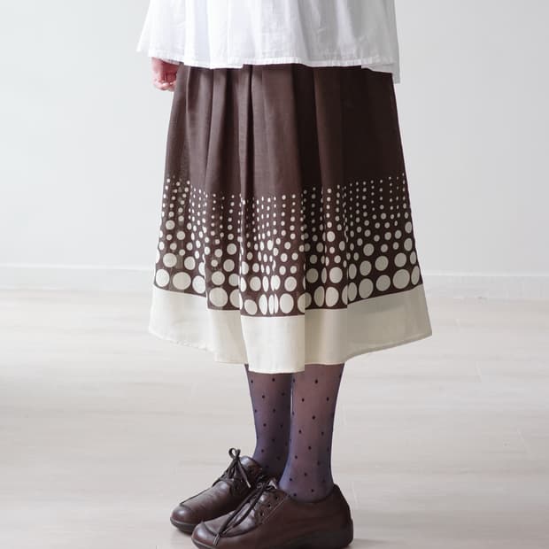 Chocolate brown dot skirt