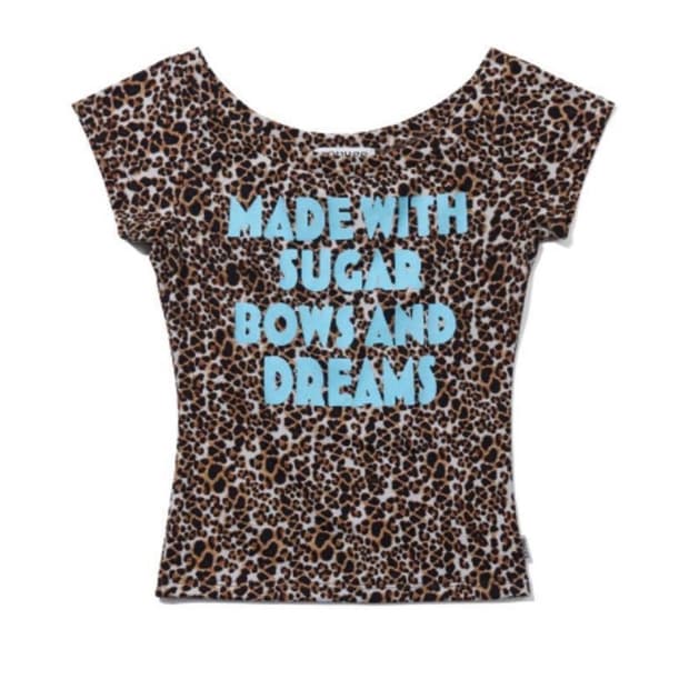 YOUHEE LEOPARD LETTERING TSHIRTSBROWN YH