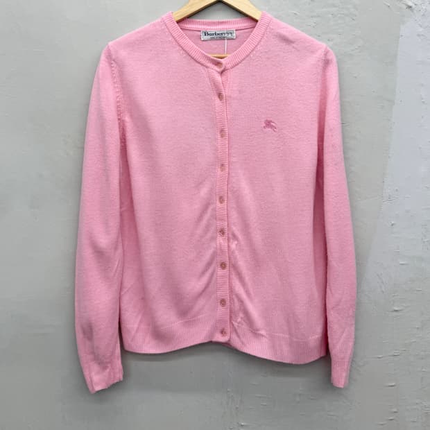 버버리 90s 라운드넥 코튼 니트 가디건