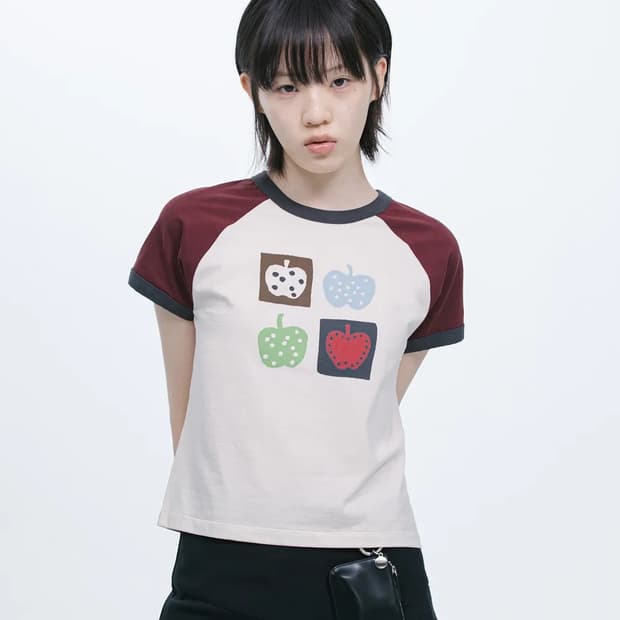 오헤시오 사과 레글런 티셔츠  (APPLE RAGLAN T-SHIRT)