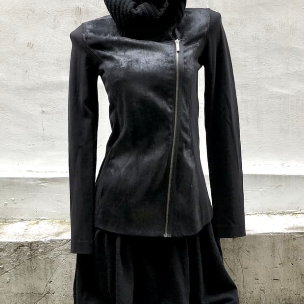 Armani High Neck Asymmetrical Zip Up