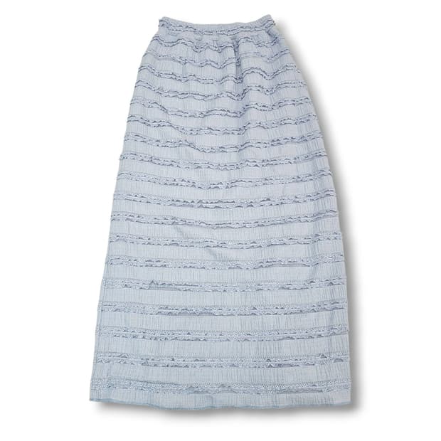 F Lace Skirt 빈티지 소라 트임 프릴 롱치마