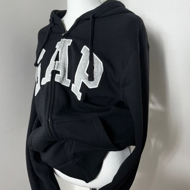 갭 블랙 후드집업
