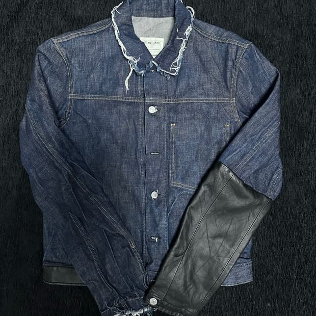 헬무트랭 03 s/s 아카이브 라인 레더 슬리브 자켓 GD착용