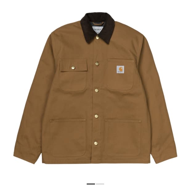 (L)칼하트WIP 캔버스 미시건 초어 코트 브라운