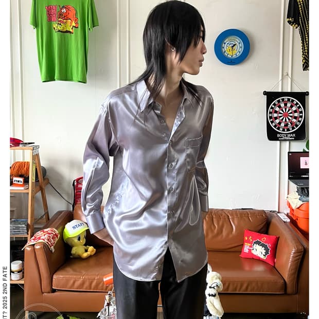 1980-90s Ranke Moirai Japan Gray Shirt