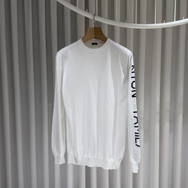 (A+/L) / 키톤 키톤패밀리 프린팅 코튼 니트 화이트