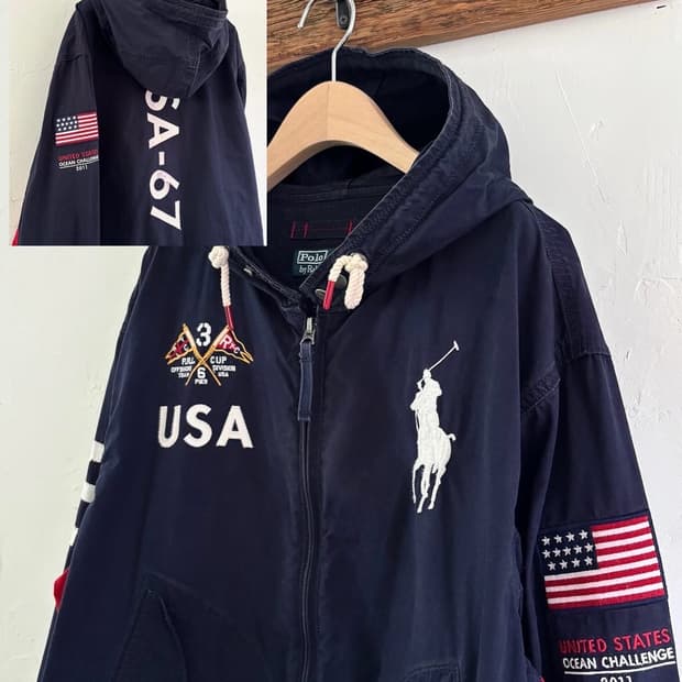 Polo 폴로 랄프로렌 빅포니 USA패치로고 후드 자켓