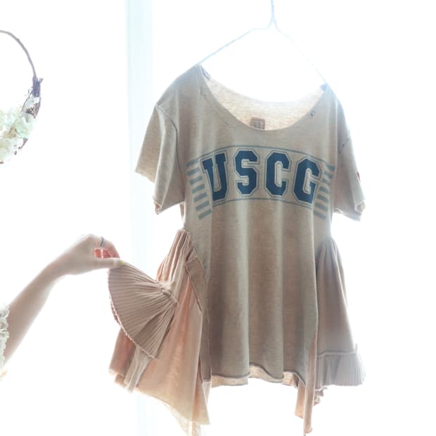 [Beams Boy] Rework College Frill T-Shirt