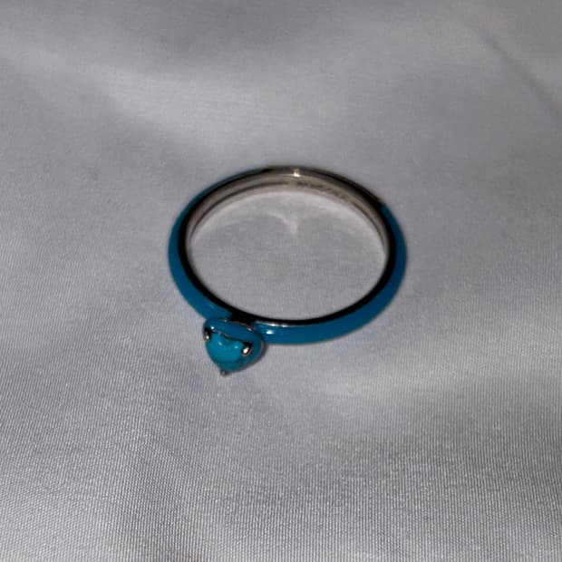 판도라 블루 하트 반지