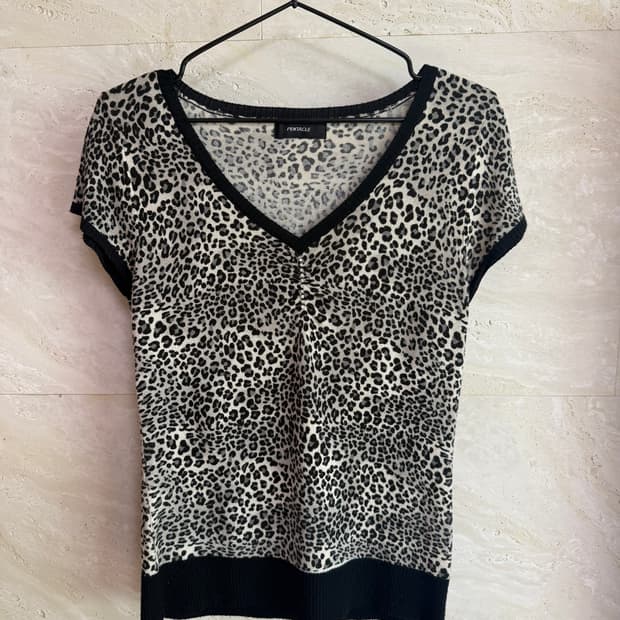 gyaru punk loepard cubic short sleeve