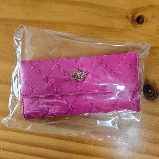 핑크 퀼팅 크라운 여성 장지갑