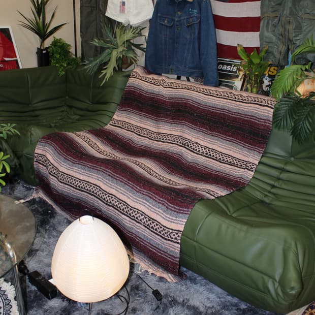 70s Cuamatzi Mexican Serape Blanket