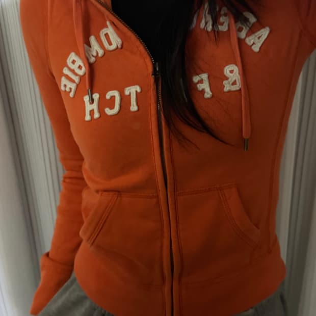 아베크롬비 오렌지 후드집업 xs