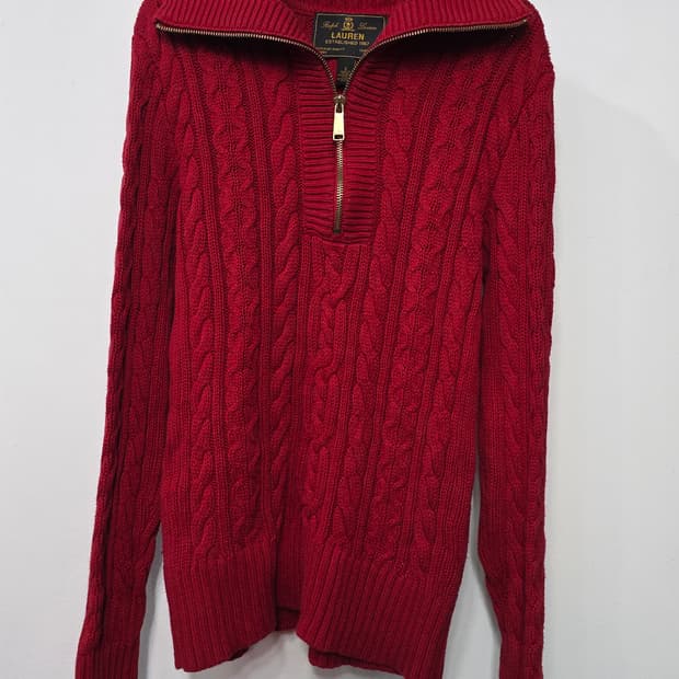 랄프로렌 여성 반집업 니트