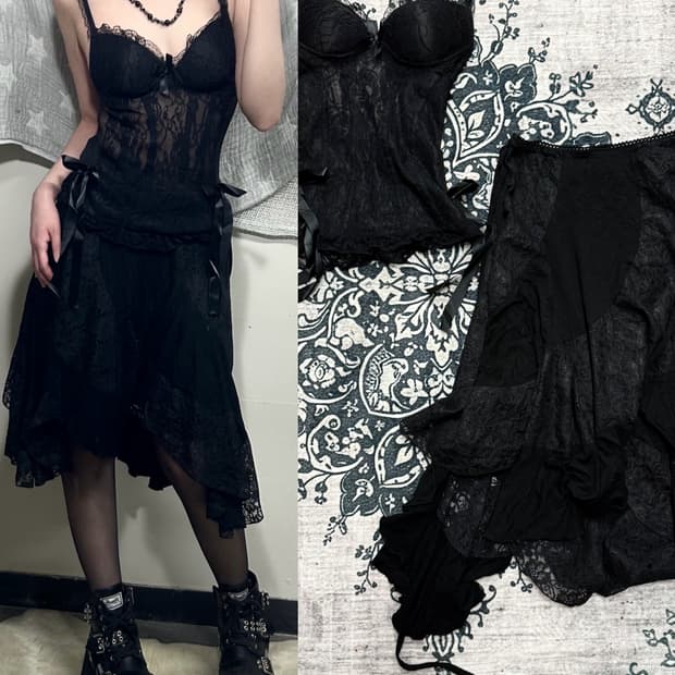 goth punk dark lolita set