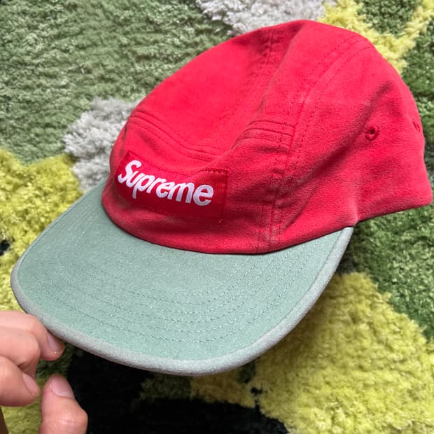 25FW 슈프림 캠프캡 몰스킨 레드 그린