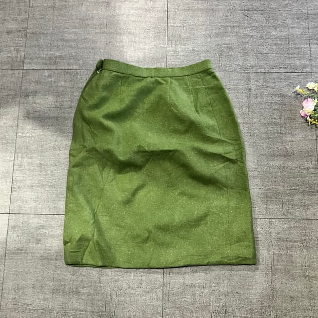 일본빈티지 하구미모리걸 할메카지 울 미디스커트 그린