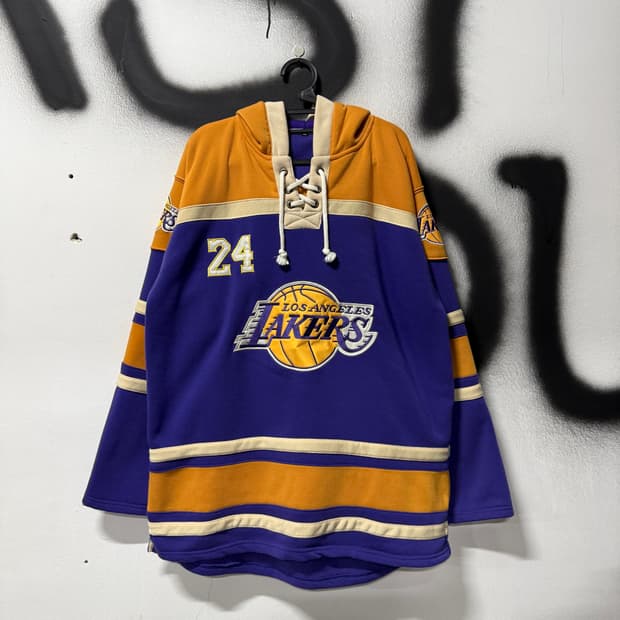 빅사이즈 NBA 레이커스 코비 브라이언트 마킹 자수 패치 하키 후드티