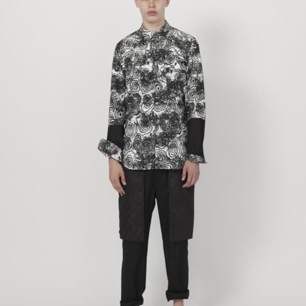 꼼데가르송 블랙 패턴 셔츠