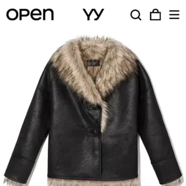 오픈와이와이 레더 퍼 자켓 S