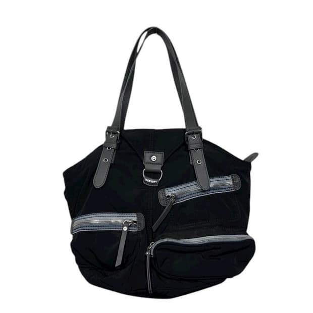 DIESEL Black Multi-Zip Shoulder Bag 