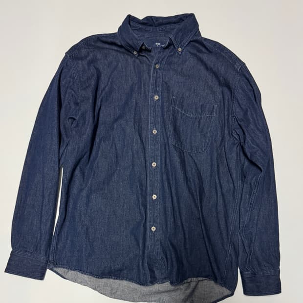 유니클로 빈티지 생지 워싱 데님셔츠 XL