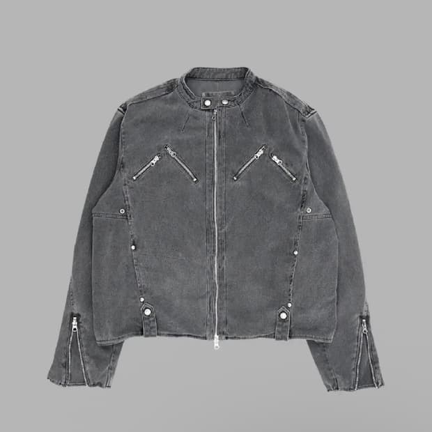 더뮤지엄비지터 피그먼트 라이더 자켓