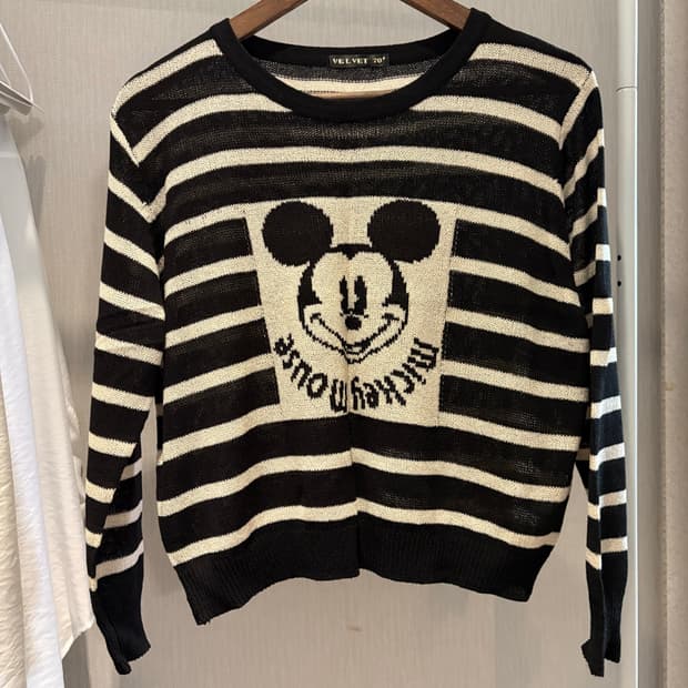 린넨 미키 스트라이프 긴팔티