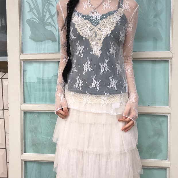 Lace see through top