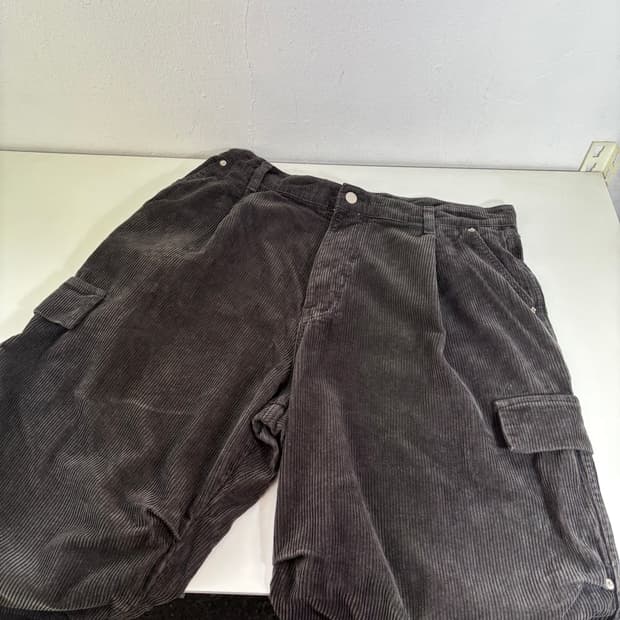 L-XL 어널로이드 먹색 와이드핏 카고 코듀로이팬츠