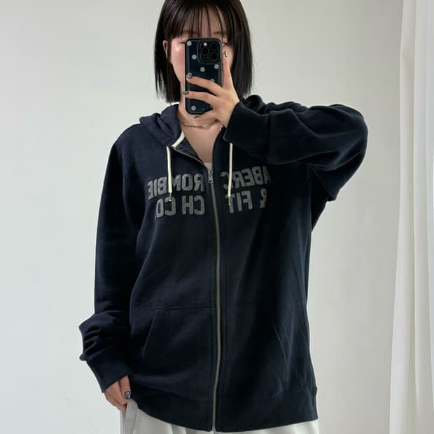 아베크롬비 네이비 니트 후드집업