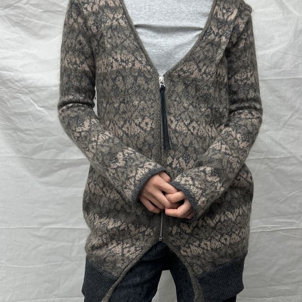 archi 모헤어 롱 가디건