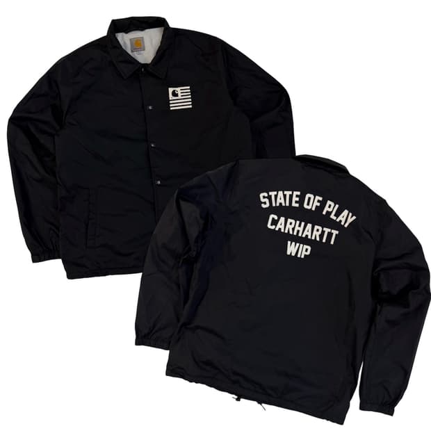 칼하트 WIP 성조기 프린팅 코치자켓 블랙
