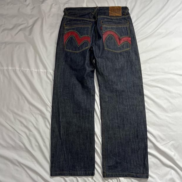 evisu 세미와이드 데님바지