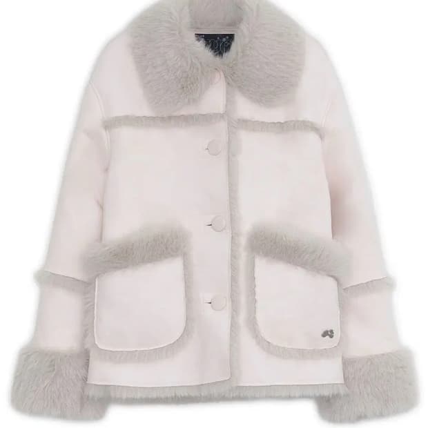 허그유어스킨 시어링 무스탕 핑크