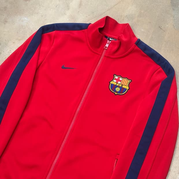 S 나이키 바르셀로나 빅로고 레드 트랙탑