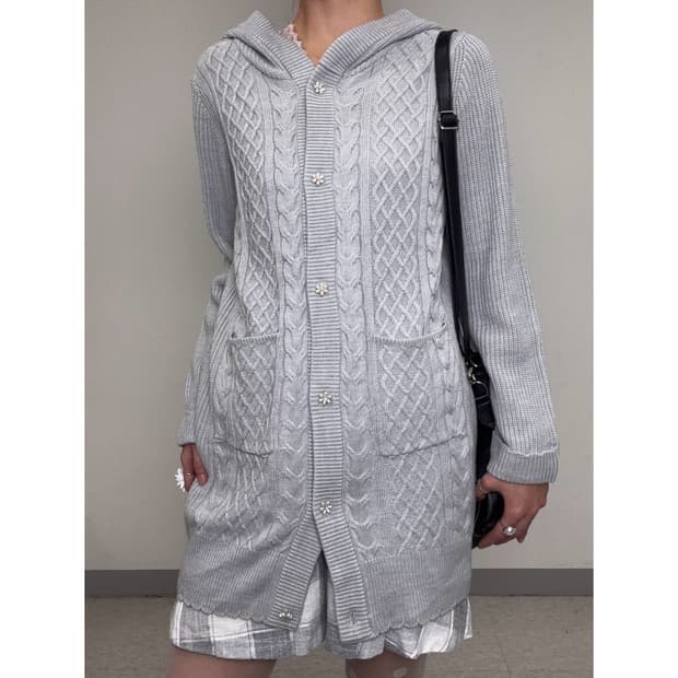 빈티지 니트 가디건 원피스